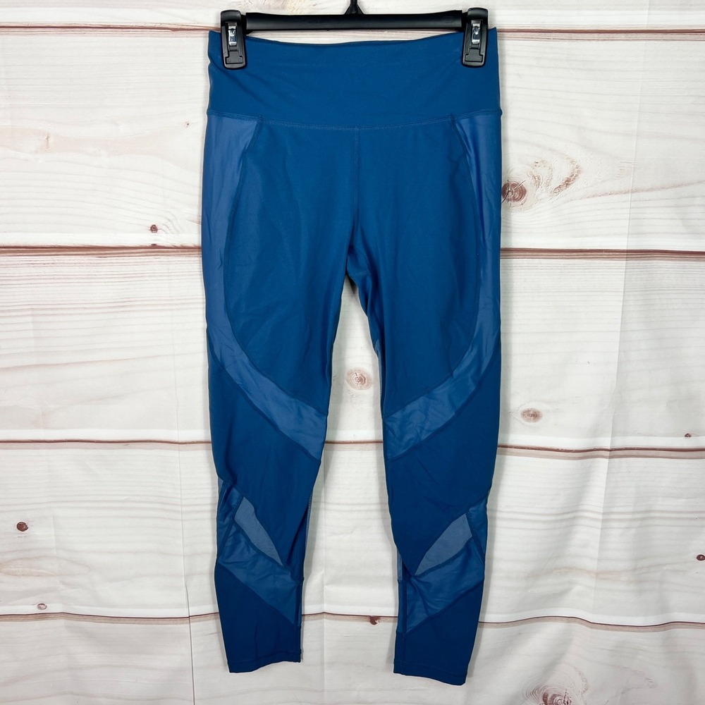 Sweaty Betty Leggings Womens XS Blue The Power 7/8 Length Mid Rise Zip Pocket
